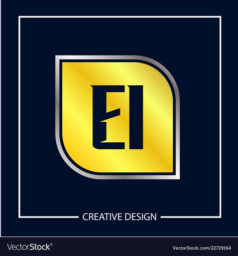 Initial Letter Ei Logo Template Design Royalty Free Vector