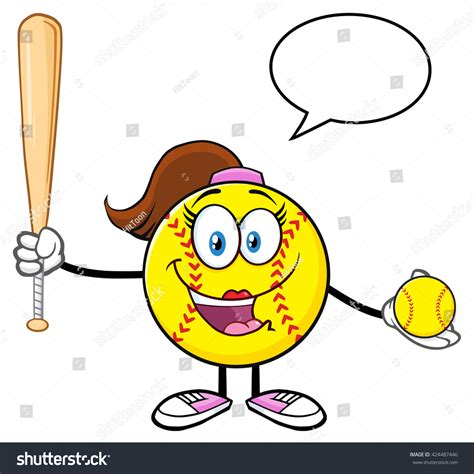 Softball Girl Cartoon