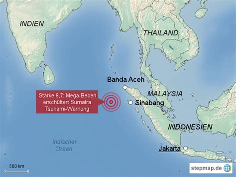 StepMap Erdbeben der Stärke 8 7 Landkarte für Asien