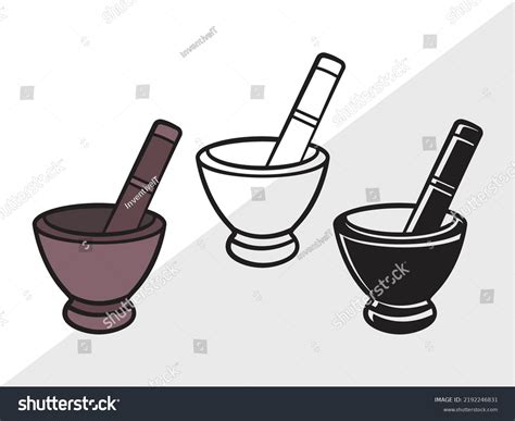 Mortar Pestle Svg Printable Vector Illustration เวกเตอร์สต็อก ปลอดค่า