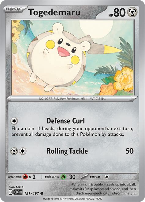 Togedemaru Obsidian Flames Pokemon Card Pikawiz