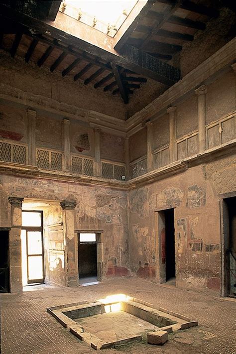 Interior of a well preserved Roman house at Herculaneum - 1st Century ...