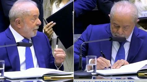 Lula conta a história de sua caneta na posse como presidente do Brasil