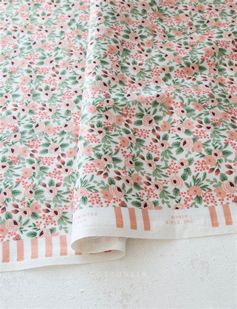 Steel RJR Rifle Paper Co Fabric Garden Party Rosa Rose Cotton