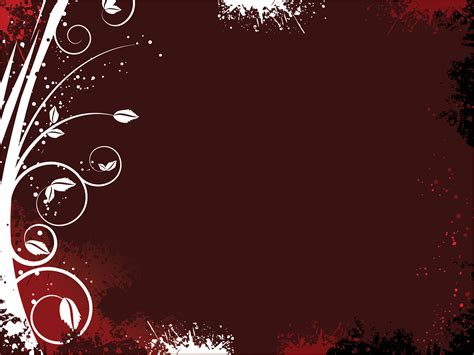 Floral on Dark Red Powerpoint Templates - Arts, Brown, Flowers Backgrounds