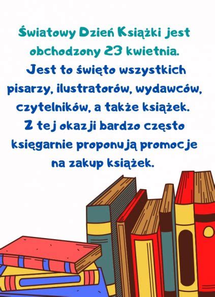 Kwietnia Wiatowy Dzie Ksi Ki Szko A Podstawowa Nr Z