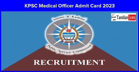 Jkpsc Medical Officer Admit Card 2023 Out Check Exam Date