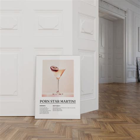Porn Star Martini Print Martini Poster Bar Wall Decor Cocktail Recipe Print Dry Dirty