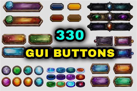 330 GUI Buttons 2D Icons Unity Asset Store