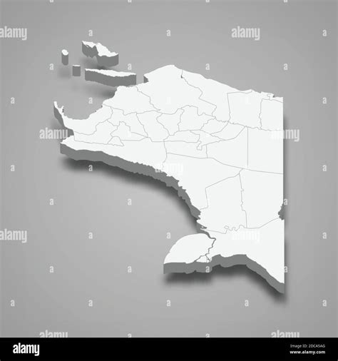 3d Isometric Map Of Papua Is A Province Of Indonesia Vector