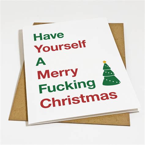 Profanity Humour Christmas Card Merry Fucking X Mas Card 2023 Funny Holiday T For Brother