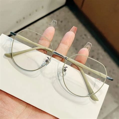 Iboode Anti Blue Light Metal Polygons Myopia Glasses Women Men Computer