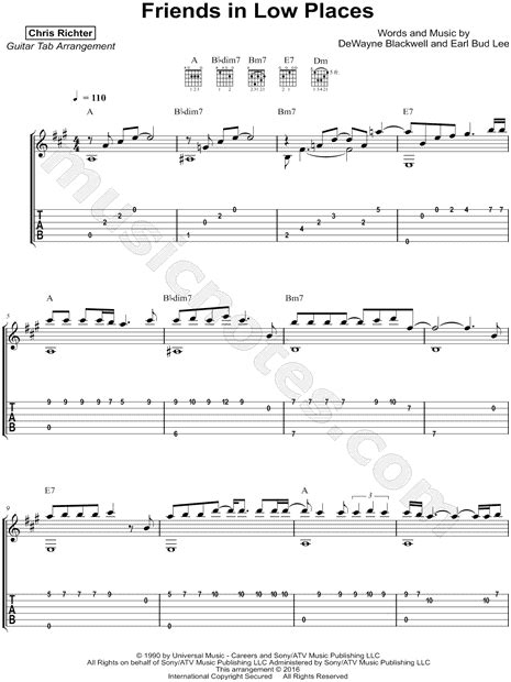 Friends In Low Places Guitar Chords