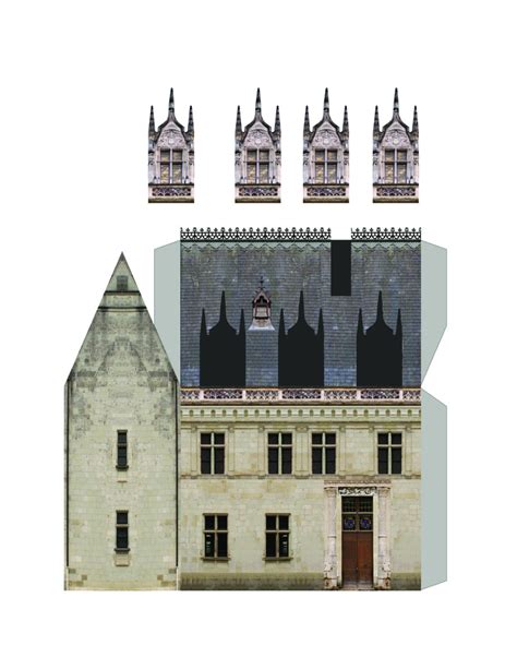 French Castle Paper Model Castle Printable Papercraft Loire France ...