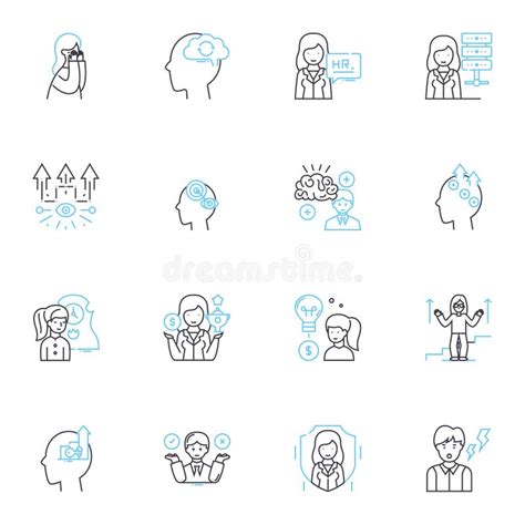 Behavioral Therapy Linear Icons Set Approach Change Cognition