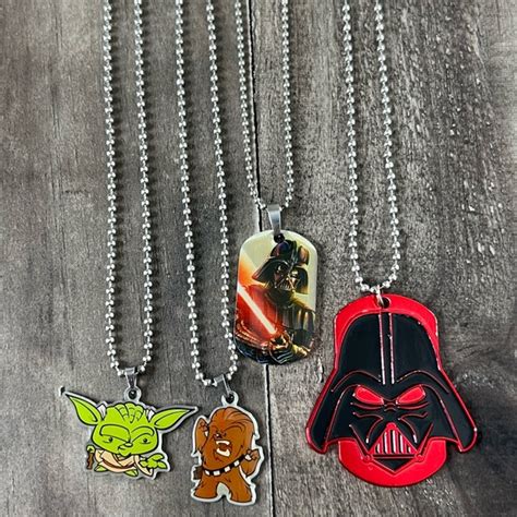 Star Wars Jewelry Star Wars Pendant Necklaces X4 Chewbacca Yoda