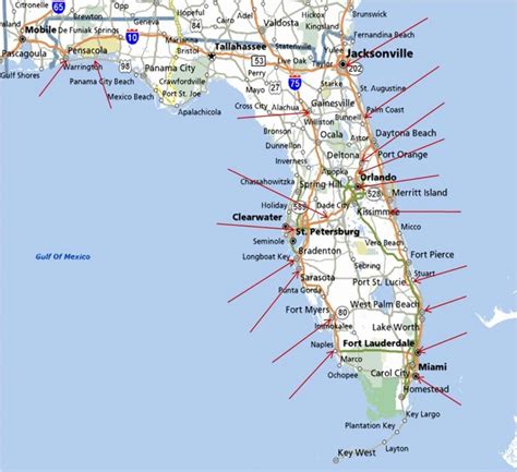 Map Of The Atlantic Coast Through Northern Florida. | Florida A1A ...