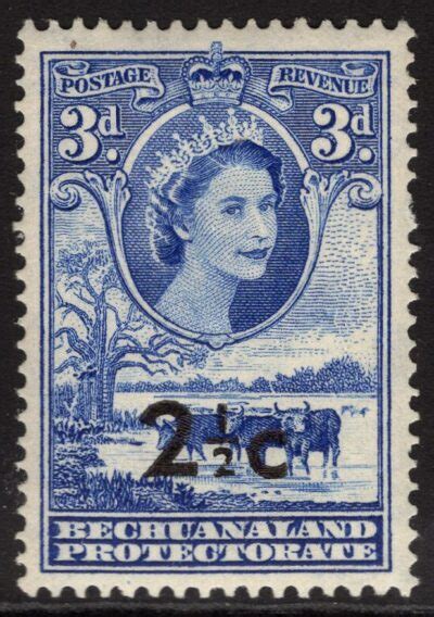 Bechuanaland 1961 2½c On 3d Bright Ultramarine Sg 160 Mounted Mint