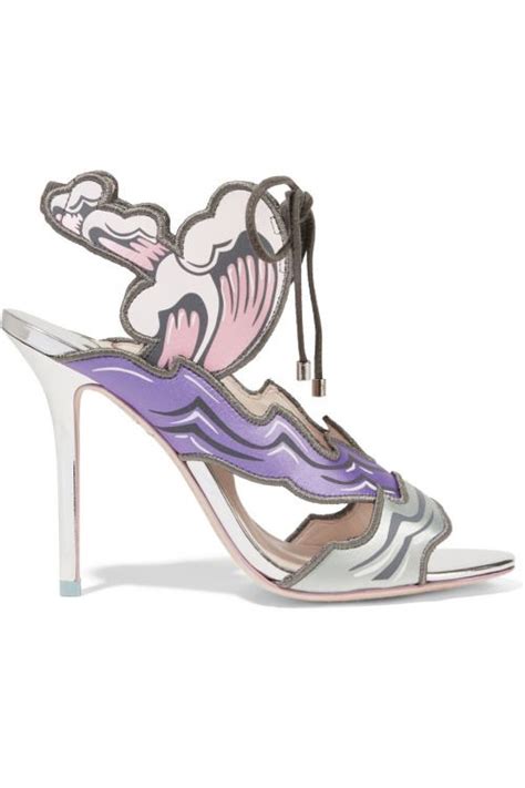 Sophia Webster Waves Purple High Heels Purple Sandals Lace Up High