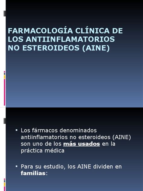 Aines Farmacología Clínica De Los Antiinflamatorios No Esteroideos