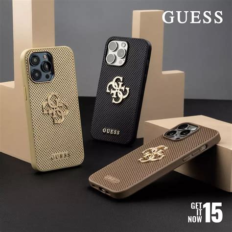 Jual Guess Case IPhone 15 Pro GUESS Perforate PU 4G Glitter Black