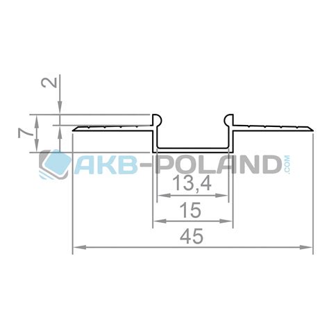 Profil LED ALU GK Niski 2m Klosz Transparentny Srebrny AKB POLAND