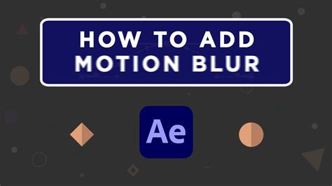 How To Enable Motion Blur In After Effects Tutorial For Beginner