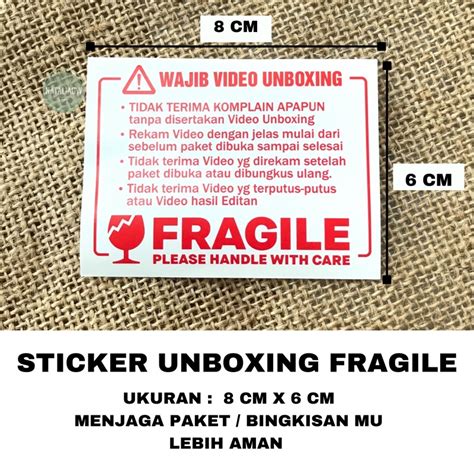 Jual Sticker FRAGILE UNBOXING Ecer Shopee Indonesia