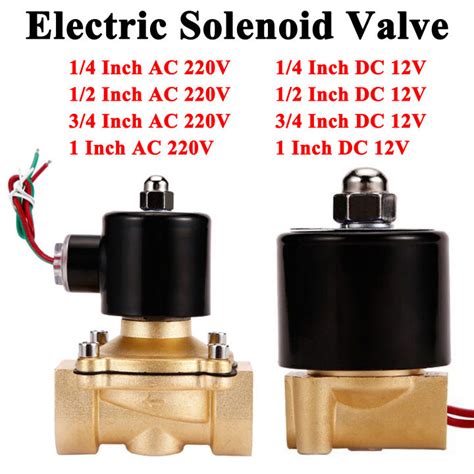 Brass Electric Solenoid Valve Two Way Normally Closed Dc V Ac V