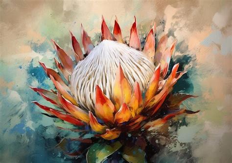 Premium Ai Image A Close Up Of A Protea Flower