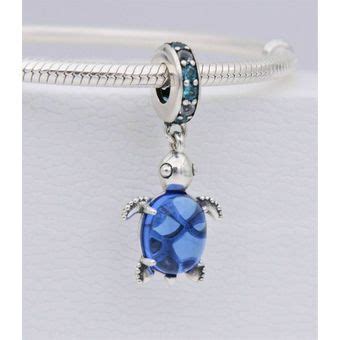 Dije Charm Pandora Tortuga De Mar Murano Azul En Plata Original Linio