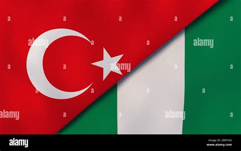 Two States Flags Of Turkey And Nigeria High Quality Business