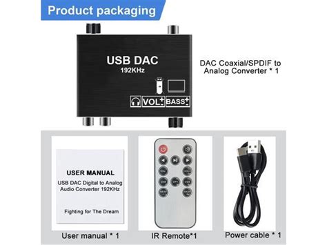 Digital To Analog Audio Converter With Remote 192KHz DAC Converter