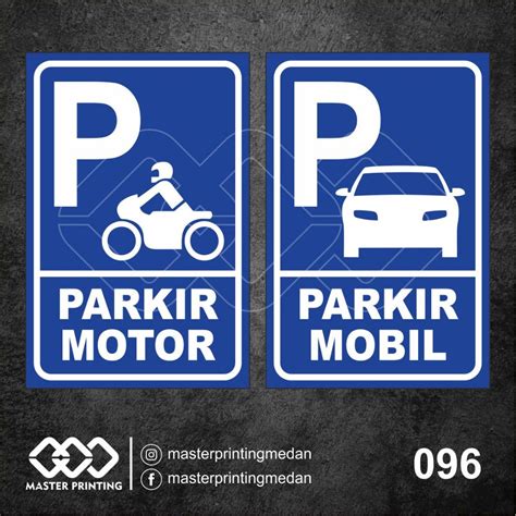 Jual 096 Stiker Parkir Motor Dan Parkir Mobil Sticker Vinyl Tahan