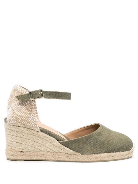 CastaÑer Carol Raffia Wedge Espadrilles Green Editorialist