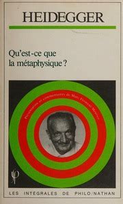 Qu est ce que la métaphysique Heidegger Martin 1889 1976 Free