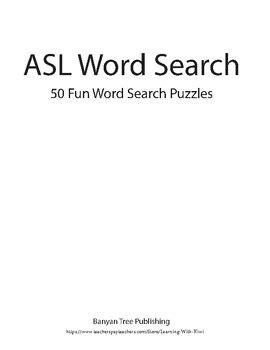 ASL Word Search Book 50 Word Search Puzzles By Learning With Kiwi