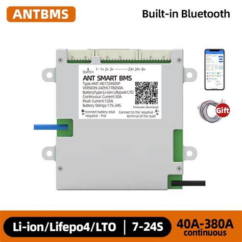 ANT BMS 17 24S 50 380A Li Ion LiFePo4 LTO Battery Smart BMS Build In