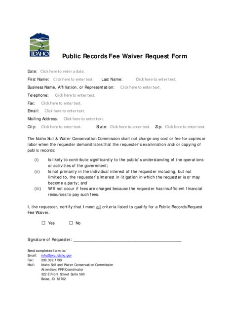 Fillable Online Swc Idaho Public Records Request Form Idaho Fax Email