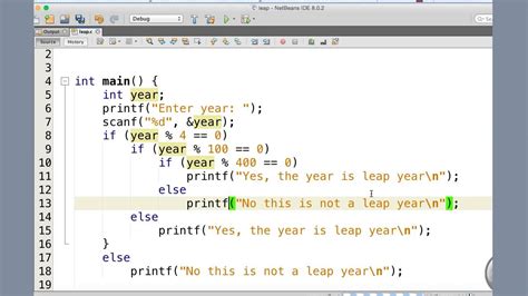 C Tutorial For Beginners 28 Nested If Else Checking Leap Year YouTube