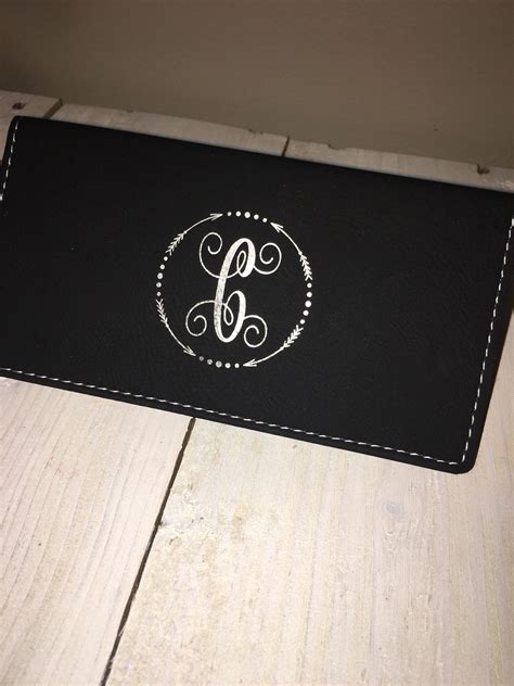 Leather Checkbook Cover Monogram - Etsy