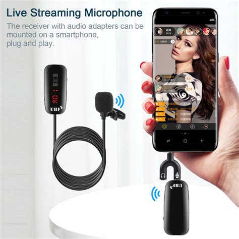 Uhf Lavalier Wireless Microphone Mini Lapel Recording Live Streaming