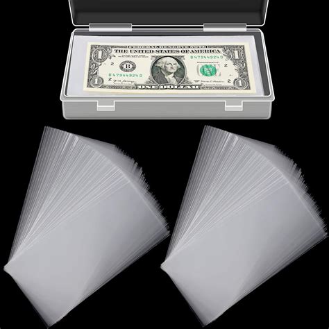 Amazon 151 Pieces Currency Sleeves Plastic Paper Money Holders