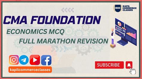 CMA Foundation Economics MCQ Marathon Revision YouTube