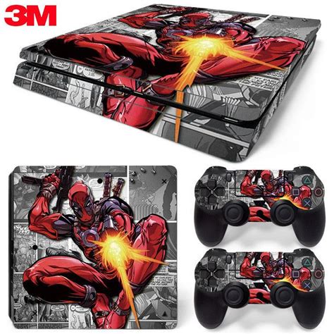 Ps4 Slim Playstation 4 Console Skin Decal Sticker Deadpool Comics