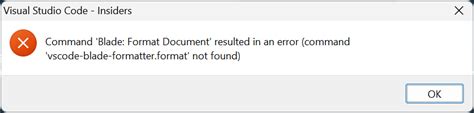 Command Vscode Blade Formatter Format Not Found Issue Shufo