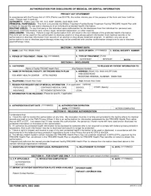 Fillable Online DD FORM 2870 DEC 2003 Fax Email Print PdfFiller