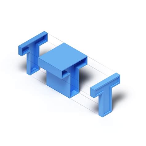 Representaci N D Isom Trica Cubo De Pl Stico Azul Letra Del Alfabeto T