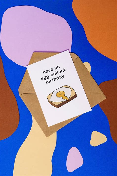 Have An Egg Cellent Birthday Greeting Card Food Pun Birthday Card For