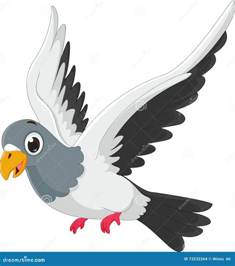 Cute Pigeon Cartoon Flying Stock Vector Illustration Of Culver 73232264